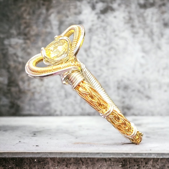 Citrine Sterling Silver Ring Size 7.5 - Picture 3 of 9